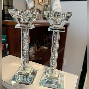 CRYSTAL candle holders 2 piece